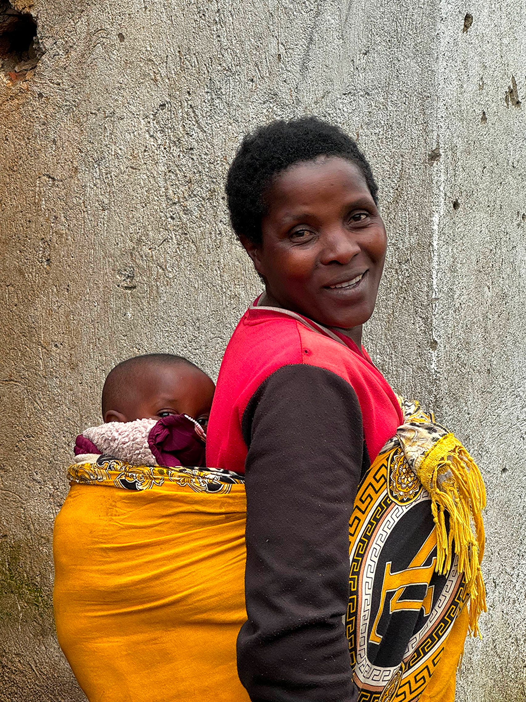 Travellers out in the field in Rwanda